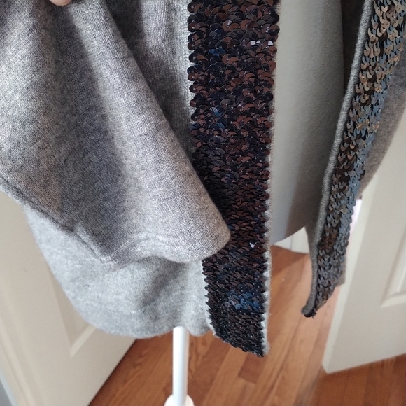 Pink Tartan Cashmere Blend Grey Sequins Trim Cardigan XS - Picture 8 of 14